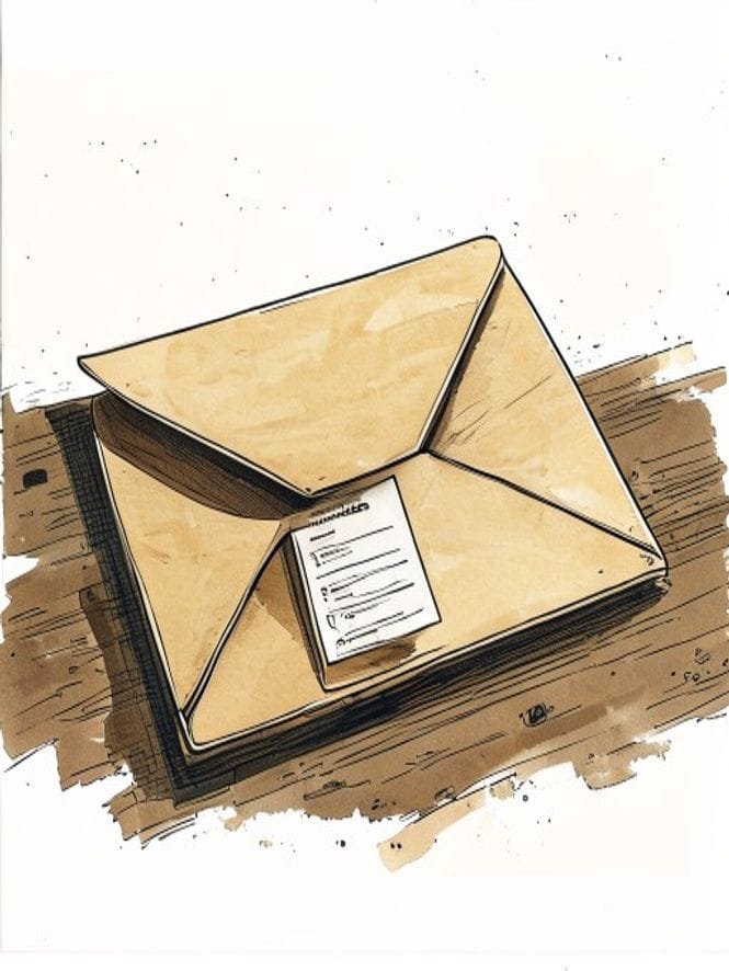 envelope com cartas guardadas