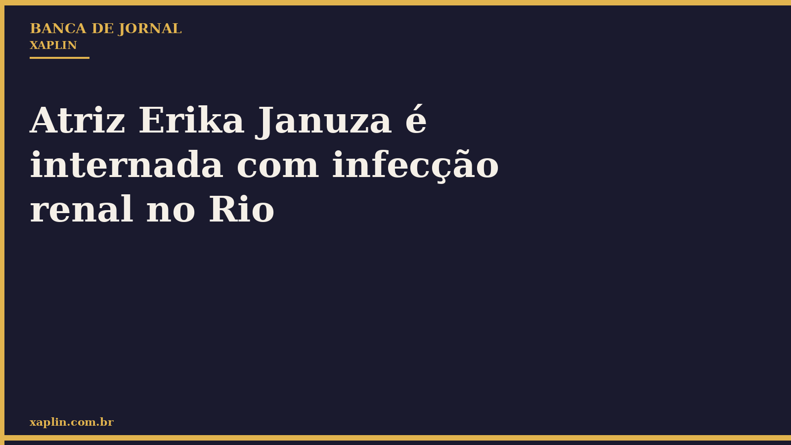 Atriz Erika Januza é internada com infecção renal no Rio