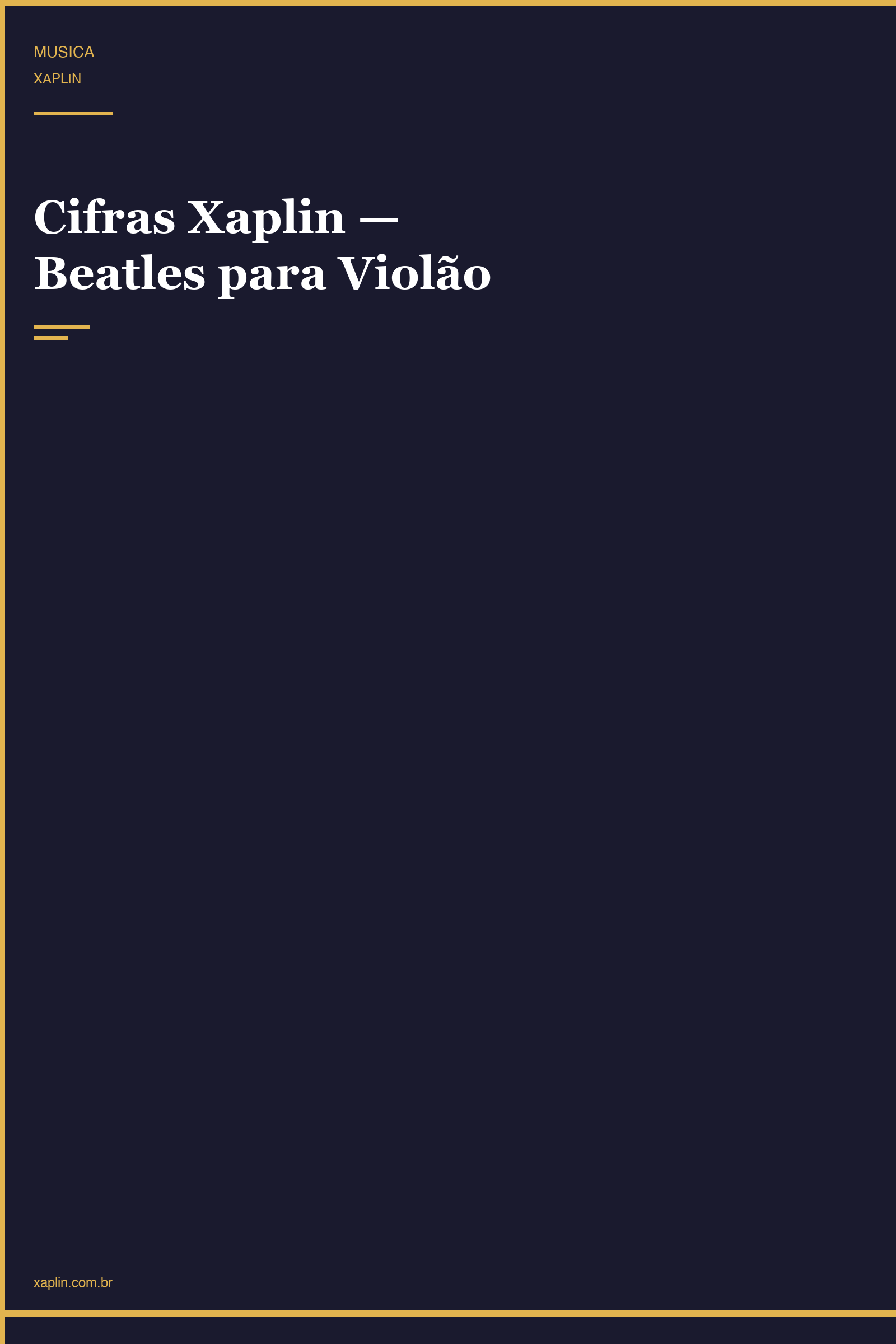Cifras Xaplin — Beatles para Violão