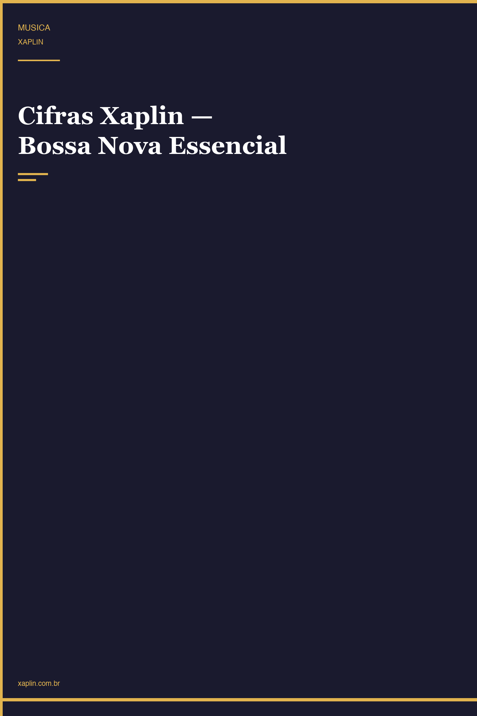 Cifras Xaplin — Bossa Nova Essencial
