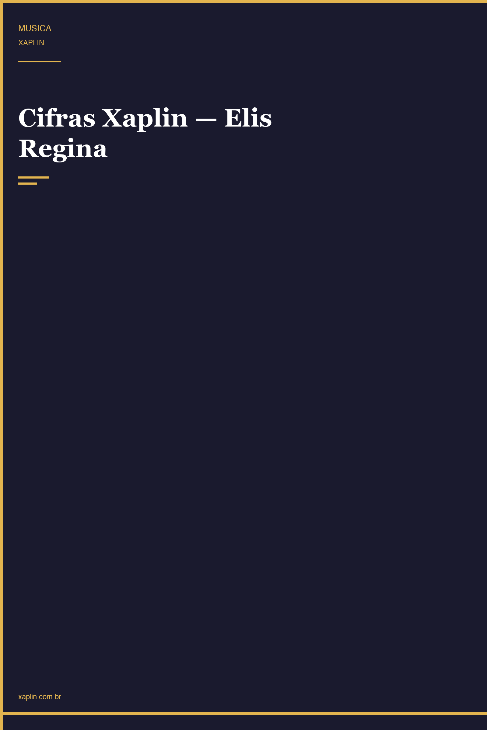 Cifras Xaplin — Elis Regina