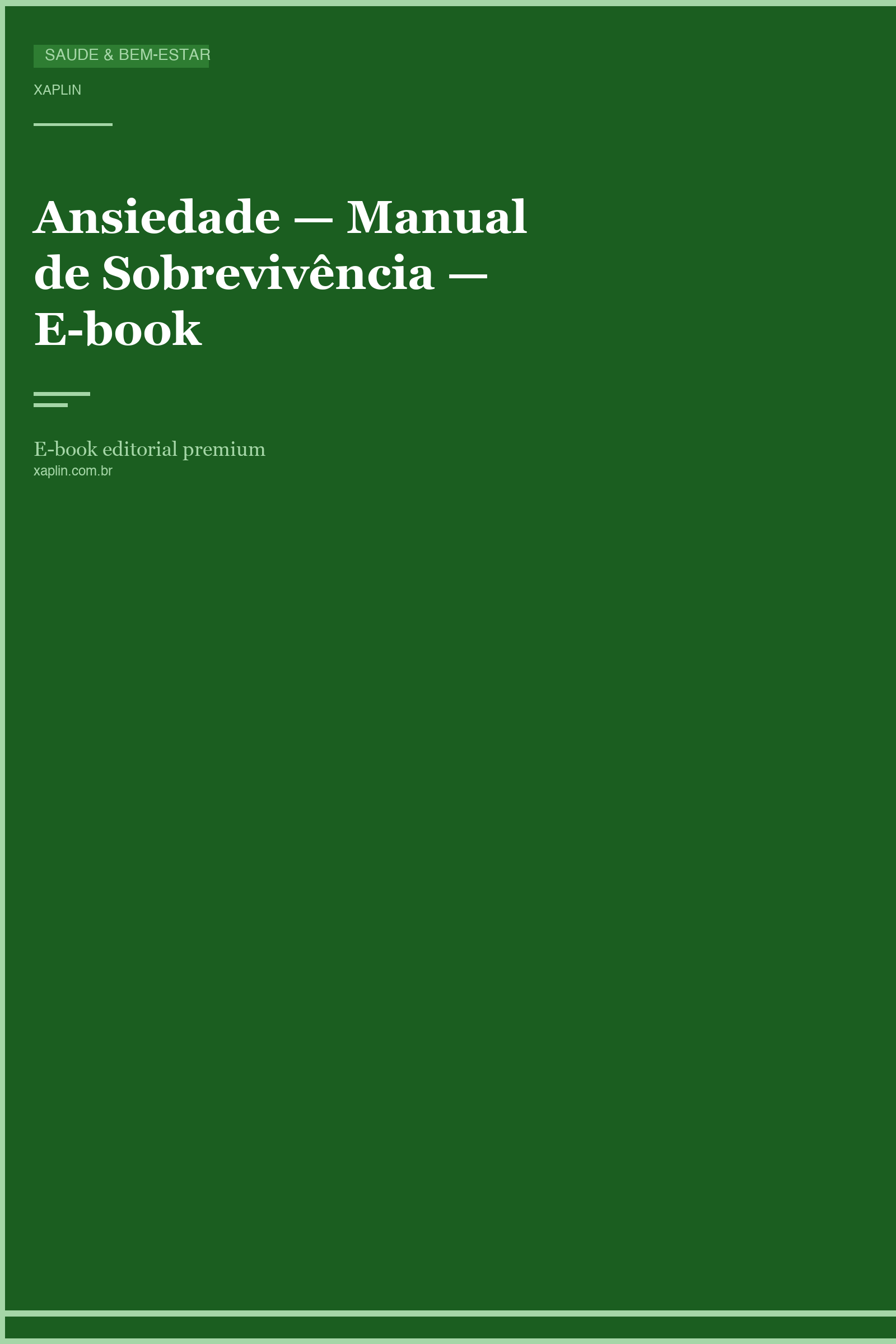 Ansiedade — Manual de Sobrevivência — E-book