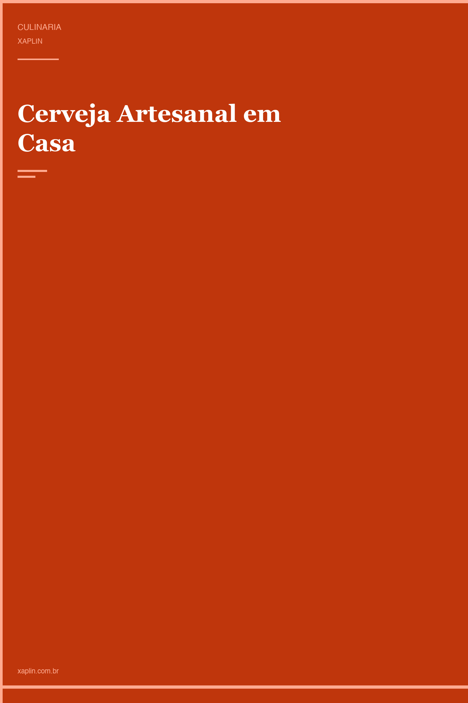 Cerveja Artesanal em Casa