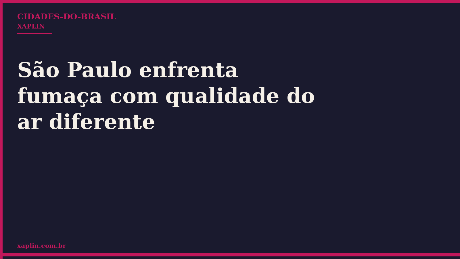 São Paulo enfrenta fumaça com qualidade do ar diferente