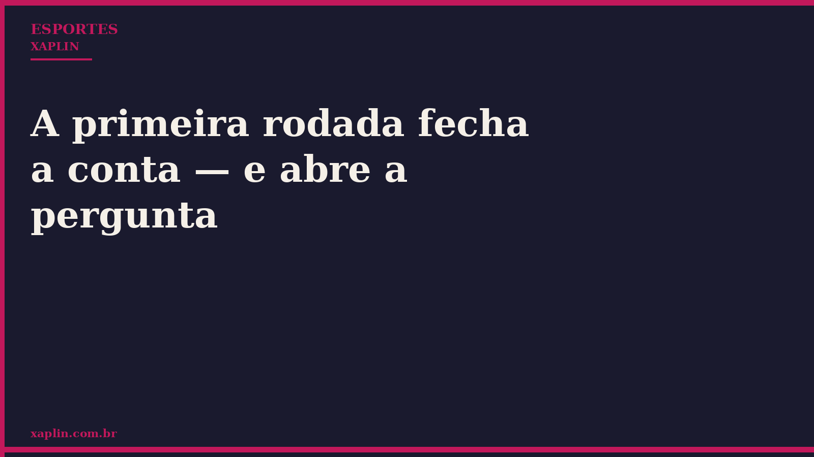 Primeira rodada fecha grupos e abre disputa pela liderança