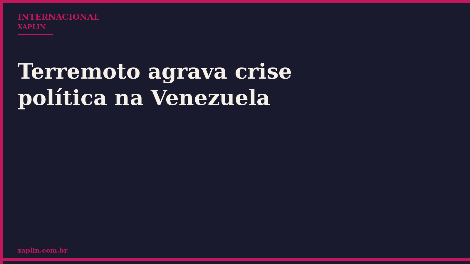 Terremoto agrava crise política na Venezuela
