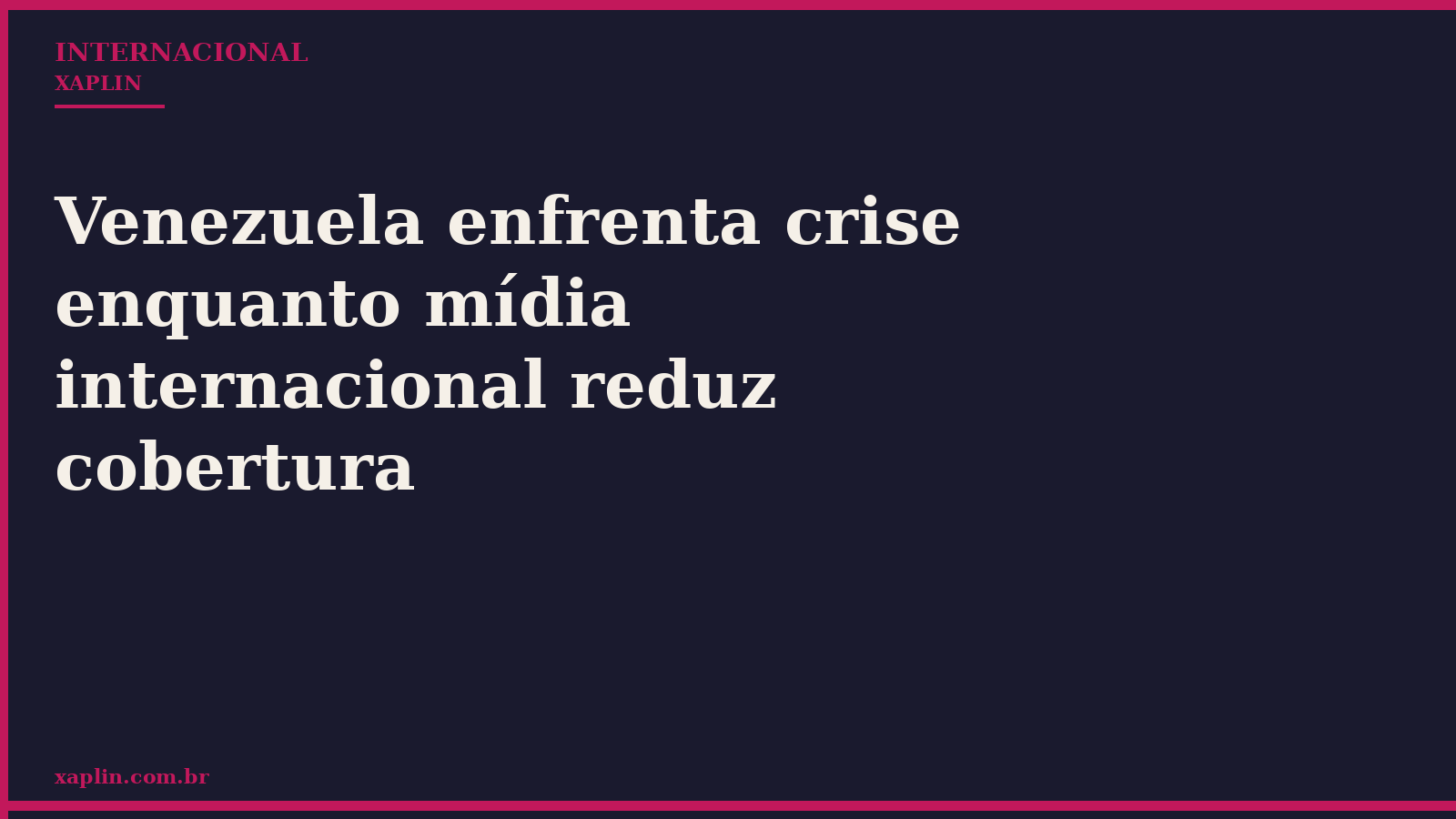 Venezuela enfrenta crise enquanto mídia internacional reduz cobertura