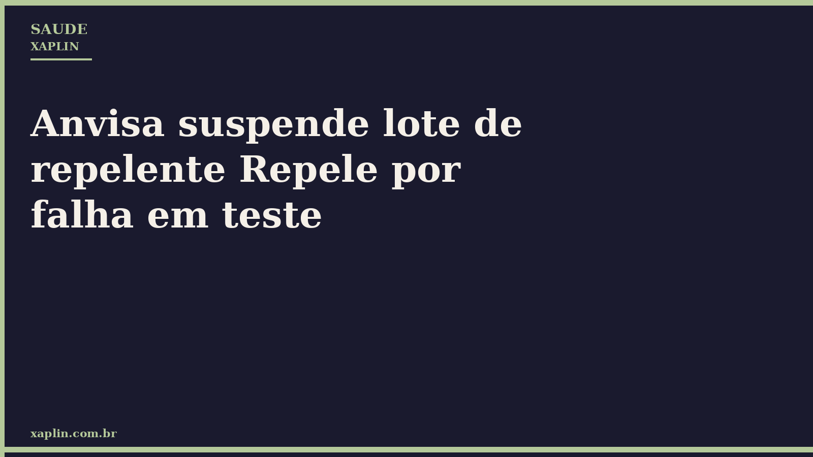 Anvisa suspende lote de repelente Repele por falha em teste