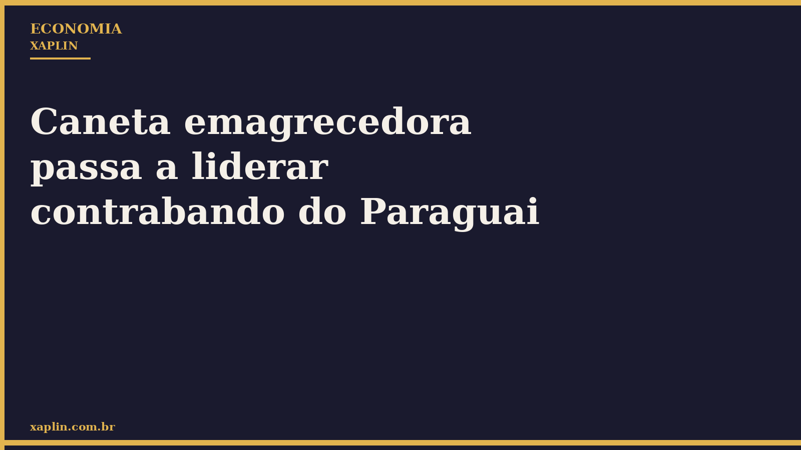 Caneta emagrecedora passa a liderar contrabando do Paraguai