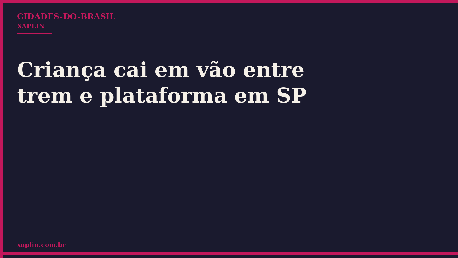Criança cai em vão entre trem e plataforma em SP