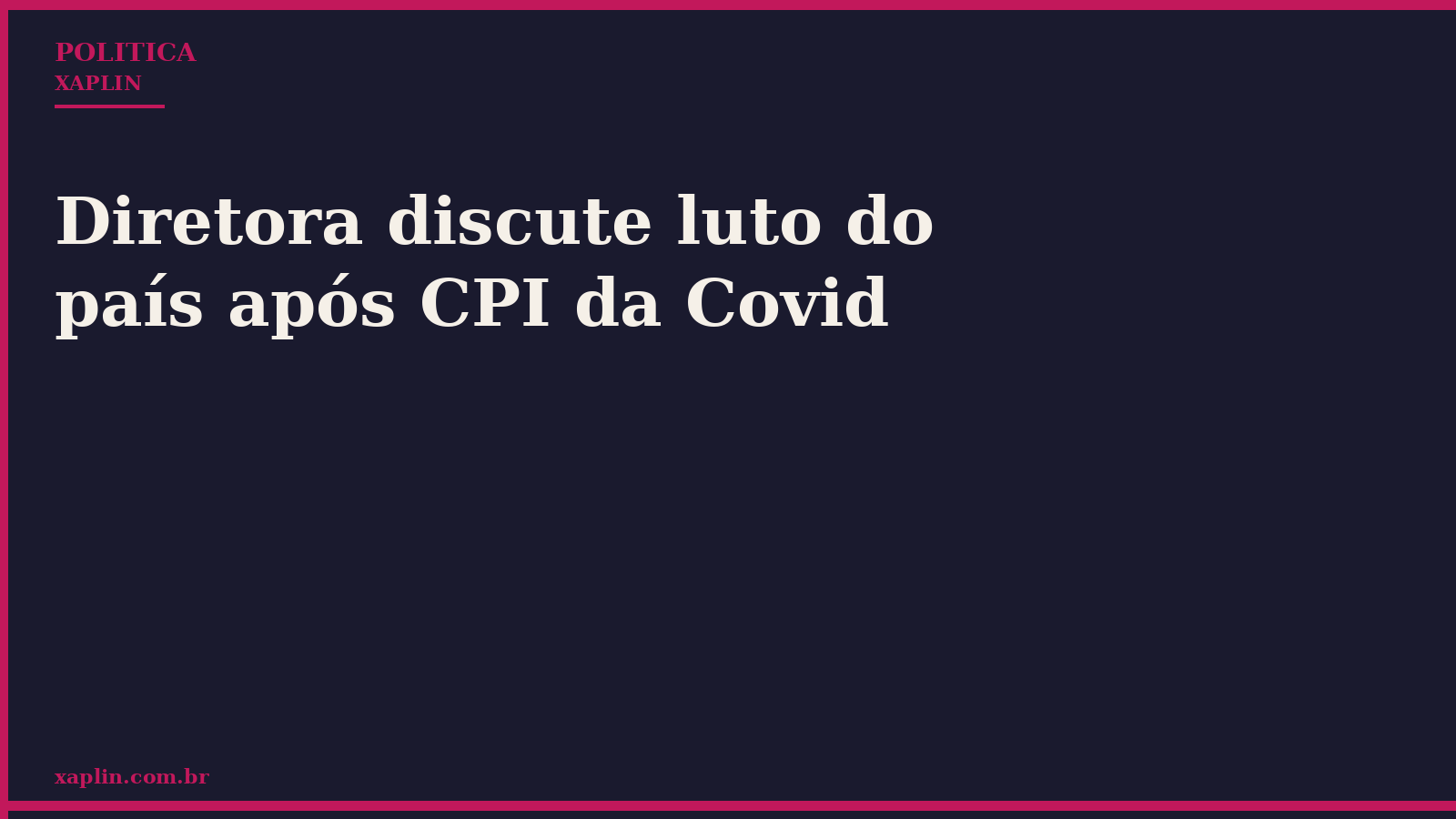 Diretora discute luto do país após CPI da Covid
