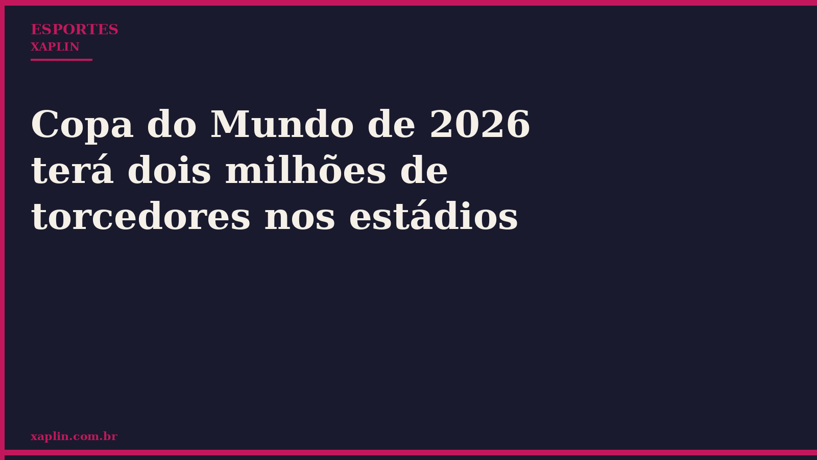 Copa do Mundo de 2026 terá dois milhões de torcedores nos estádios