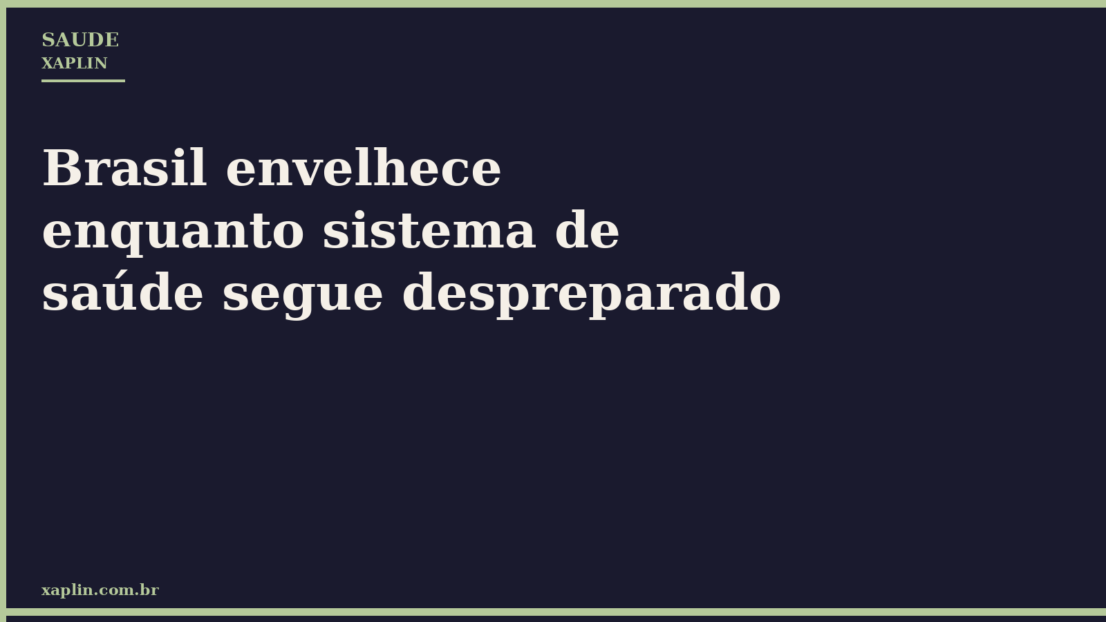 Brasil envelhece enquanto sistema de saúde segue despreparado