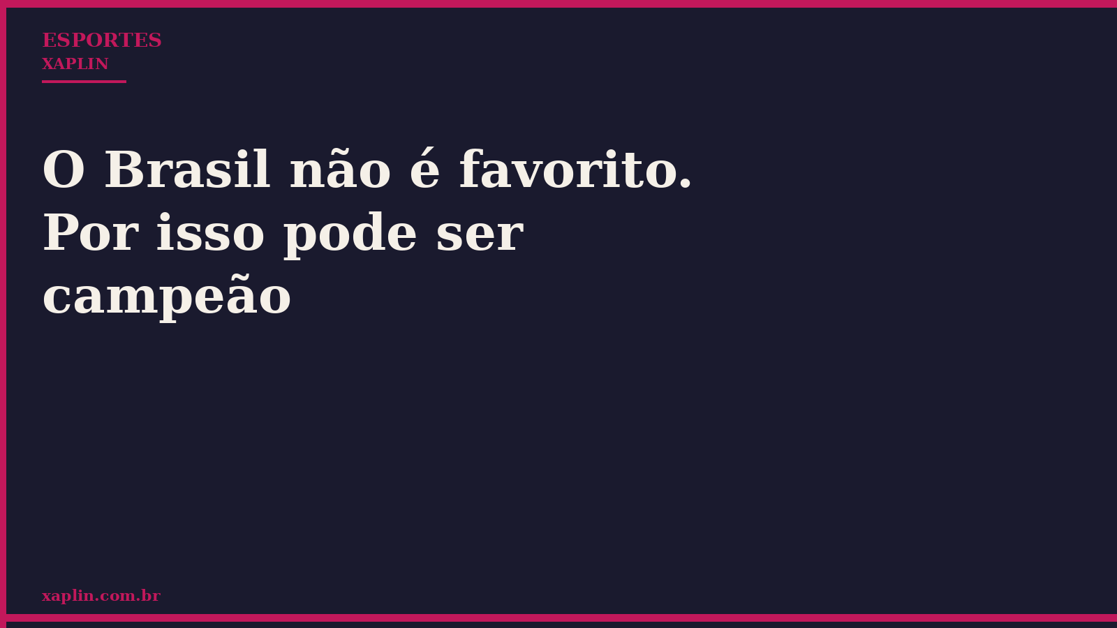 Brasil busca título sem ser favorito