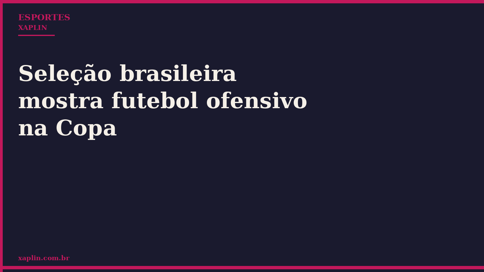 Seleção brasileira mostra futebol ofensivo na Copa