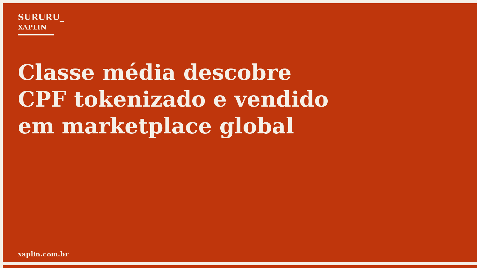 Classe média descobre CPF tokenizado e vendido em marketplace global