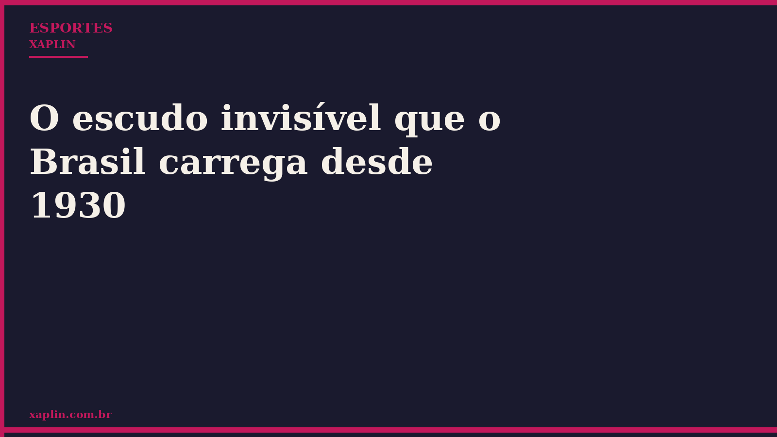 O escudo invisível que o Brasil carrega desde 1930