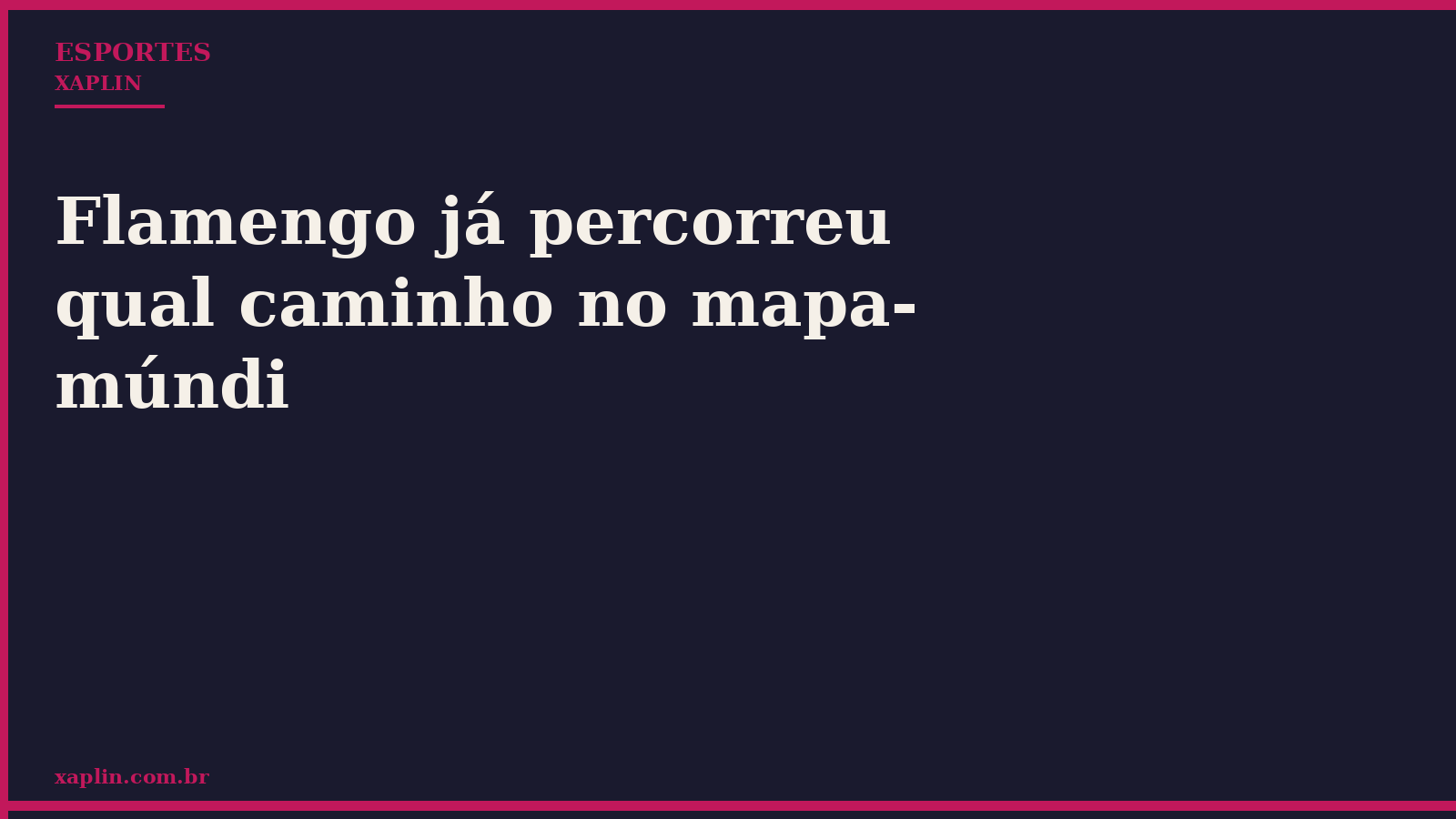 Flamengo já percorreu qual caminho no mapa-múndi