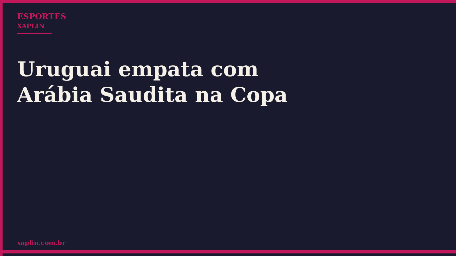 Uruguai empata com Arábia Saudita na Copa