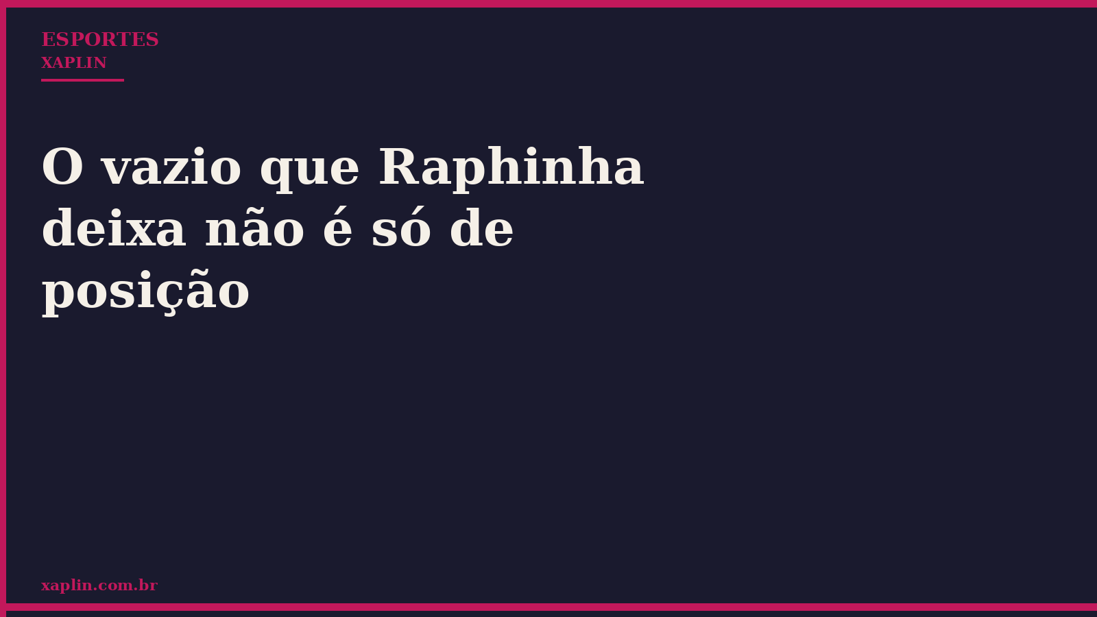 Raphinha deixa vazio que vai além da posição