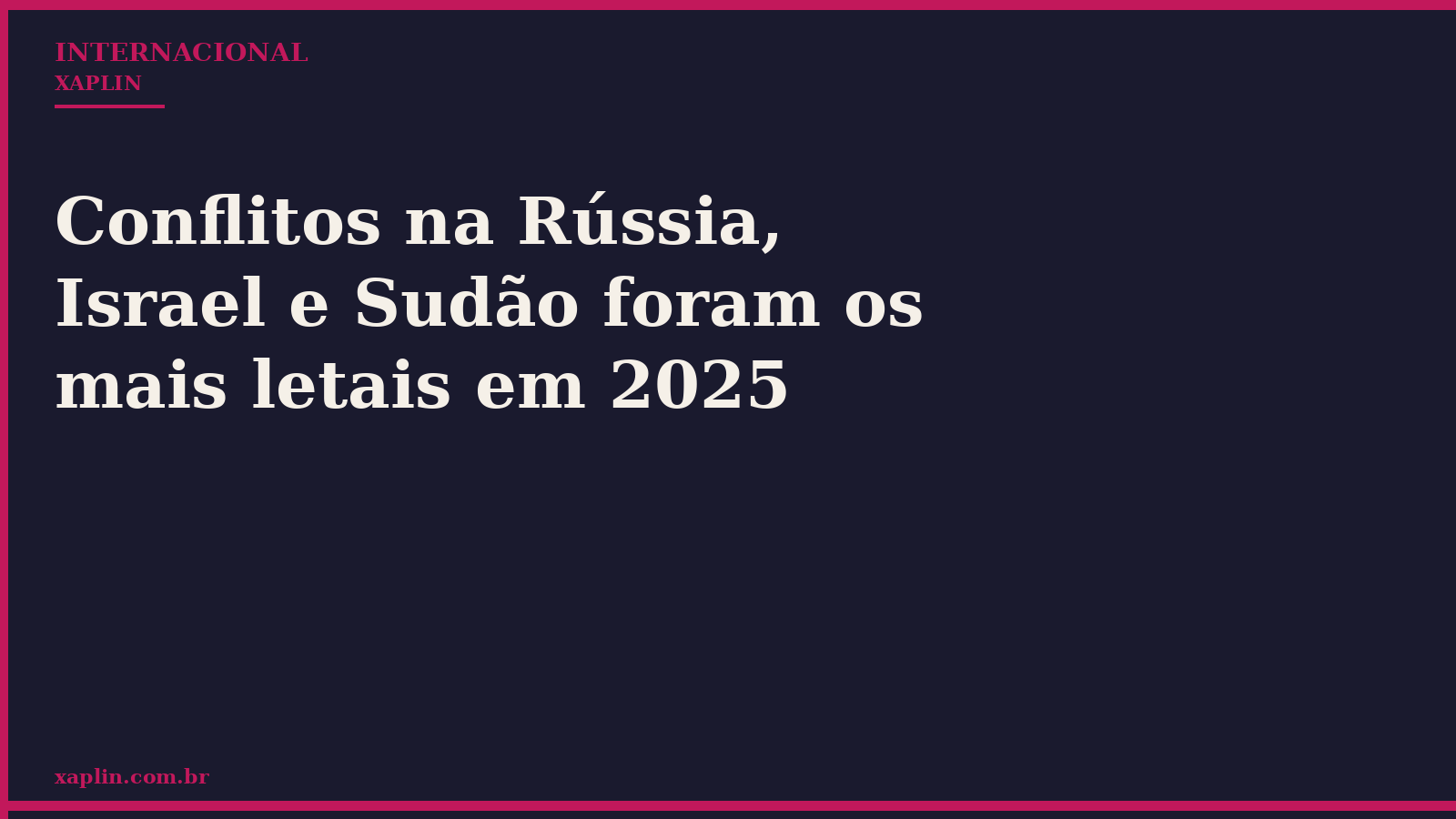 Conflitos na Rússia, Israel e Sudão foram os mais letais em 2025