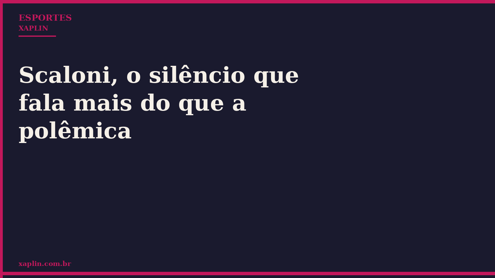 Scaloni mantém silêncio sobre polêmica envolvendo seleção argentina