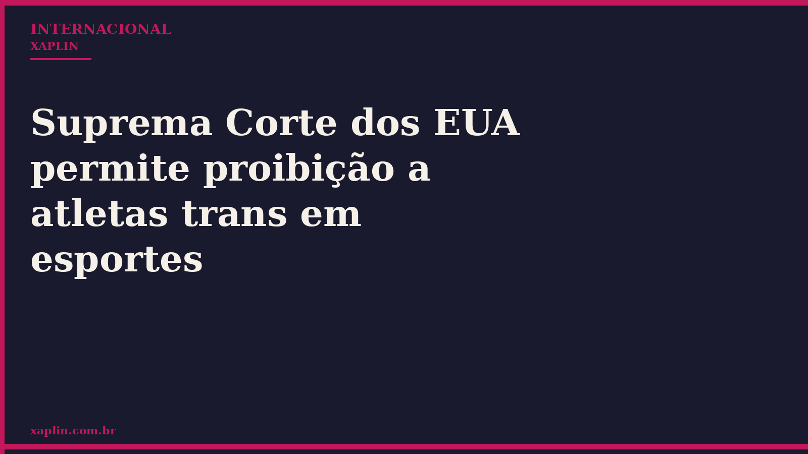 Suprema Corte dos EUA permite proibição a atletas trans em esportes
