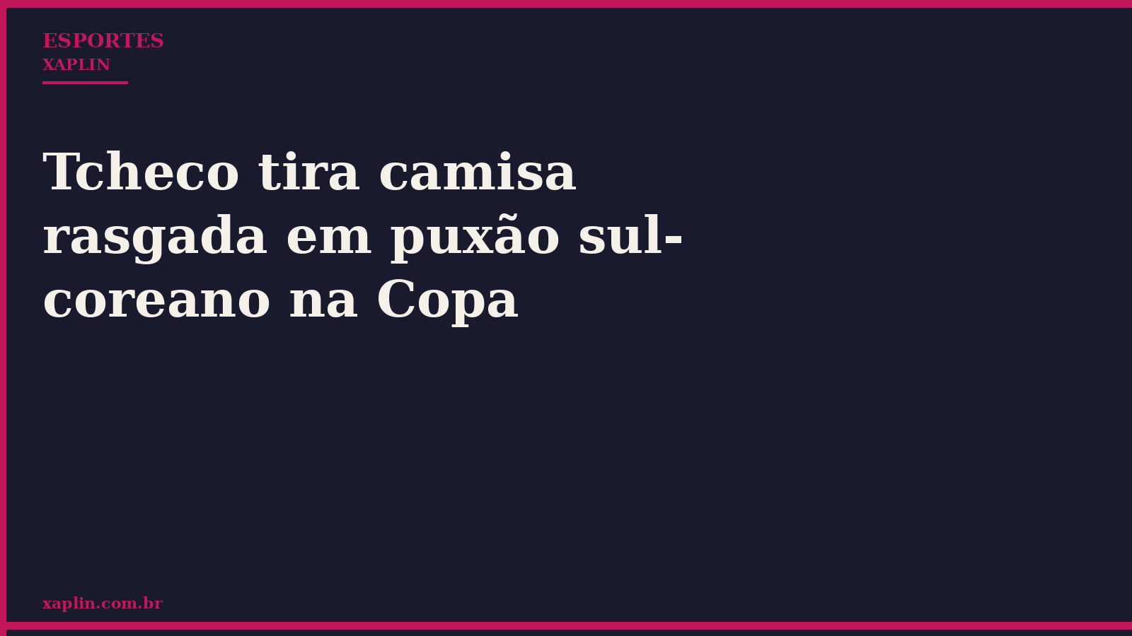 Tcheco tira camisa rasgada em puxão sul-coreano na Copa
