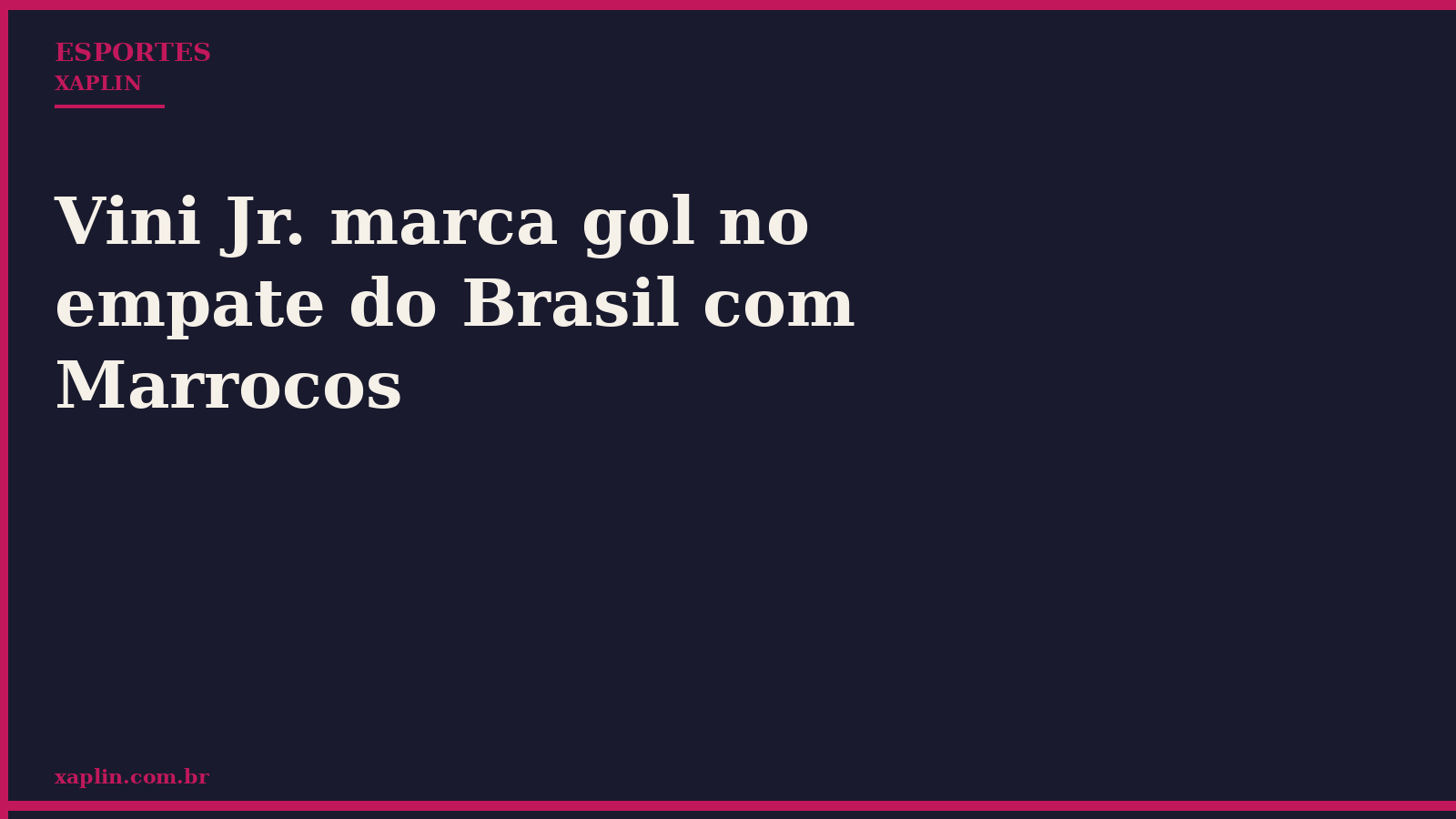 Vini Jr. marca gol no empate do Brasil com Marrocos
