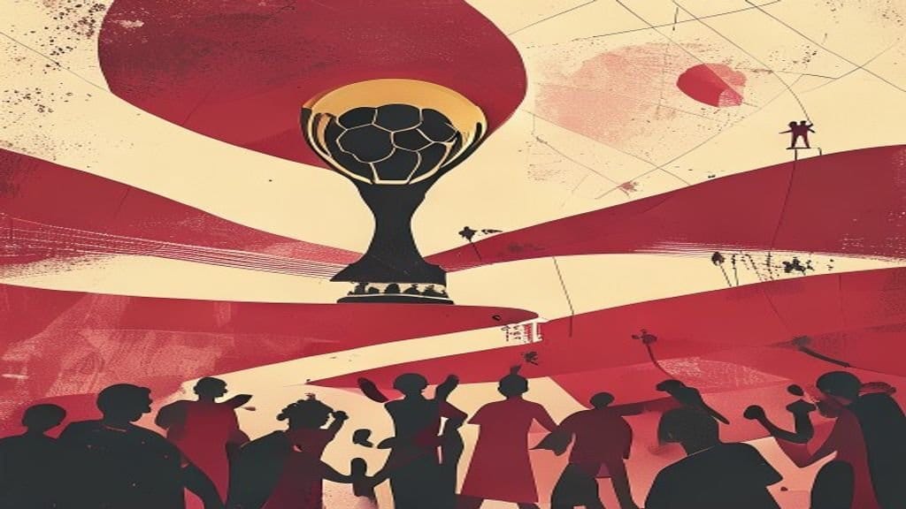 Ilustração editorial: Almirón é expulso por cobrir a boca durante partida da Copa