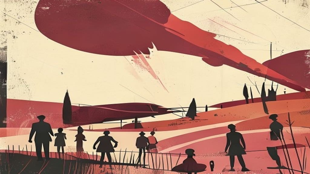 Ilustração editorial: Avião cai e pega fogo em fazenda de Goiás