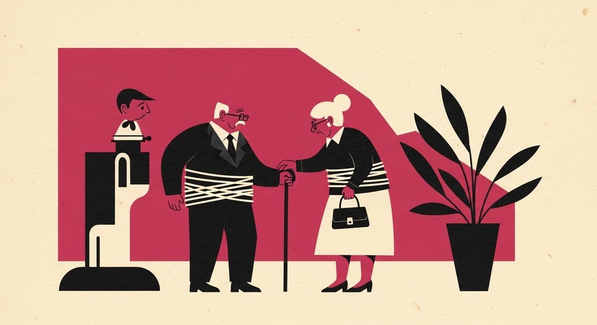 Ilustração editorial: Casal de idosos é resgatado após 20 anos em escravidão moderna