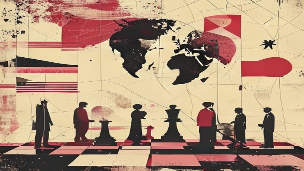 Ilustração editorial: EUA e Irã assinam acordo de 14 pontos para fim de conflito