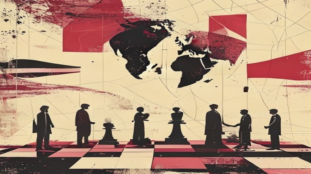 Ilustração editorial: EUA e Irã concordam em retomar diálogo após troca de ataques