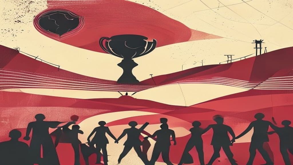 Ilustração editorial: EUA flexibilizam restrições para seleção do Irã chegar 2 dias antes