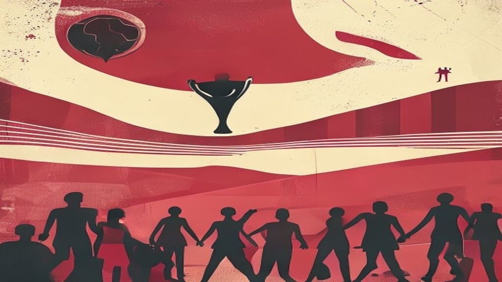 Ilustração editorial: Irã deixa mensagem de unidade no vestiário após empate na Copa