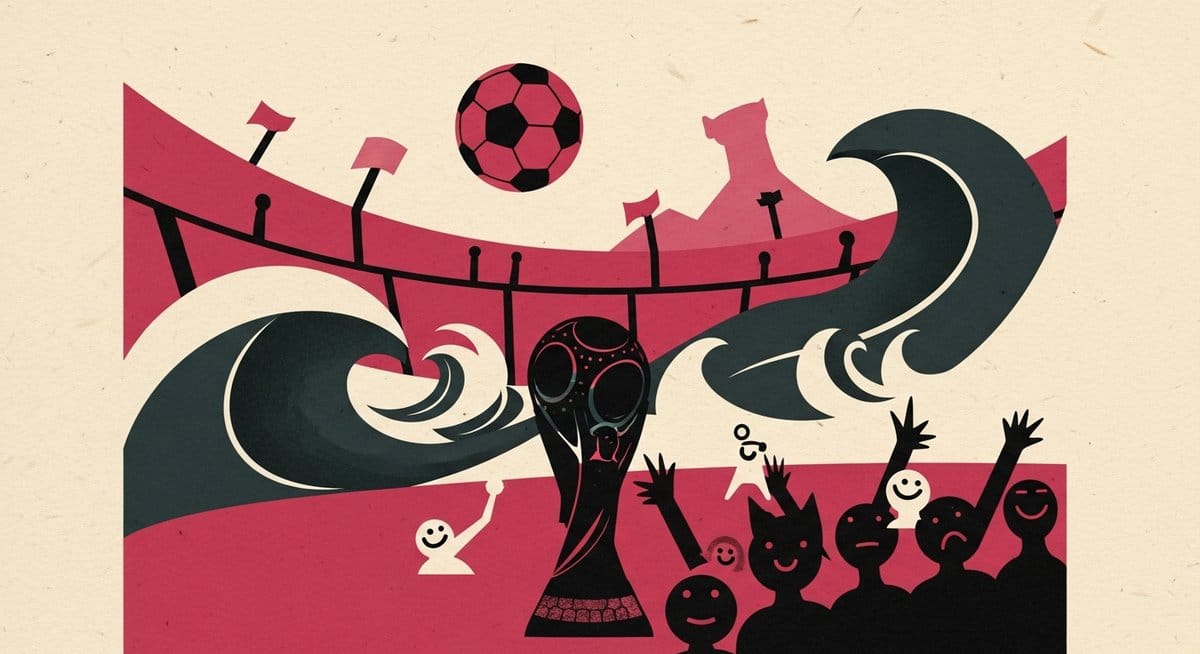 Ilustração editorial: México vence África do Sul na abertura da Copa com três expulsões