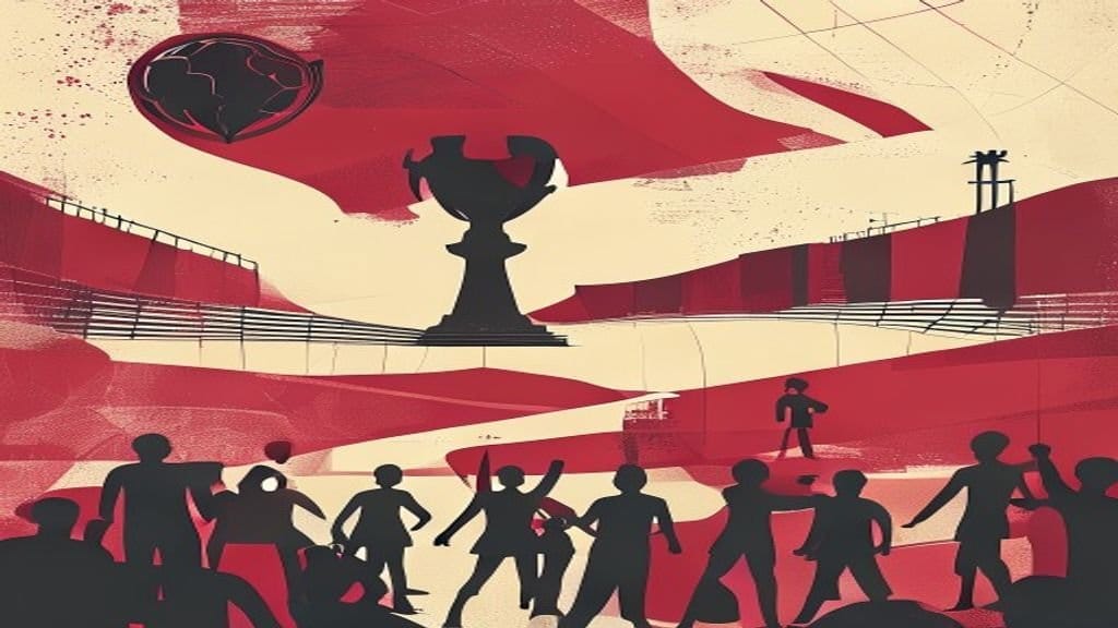 Ilustração editorial: Protocolo de tempestade paralisa jogo de França e Iraque
