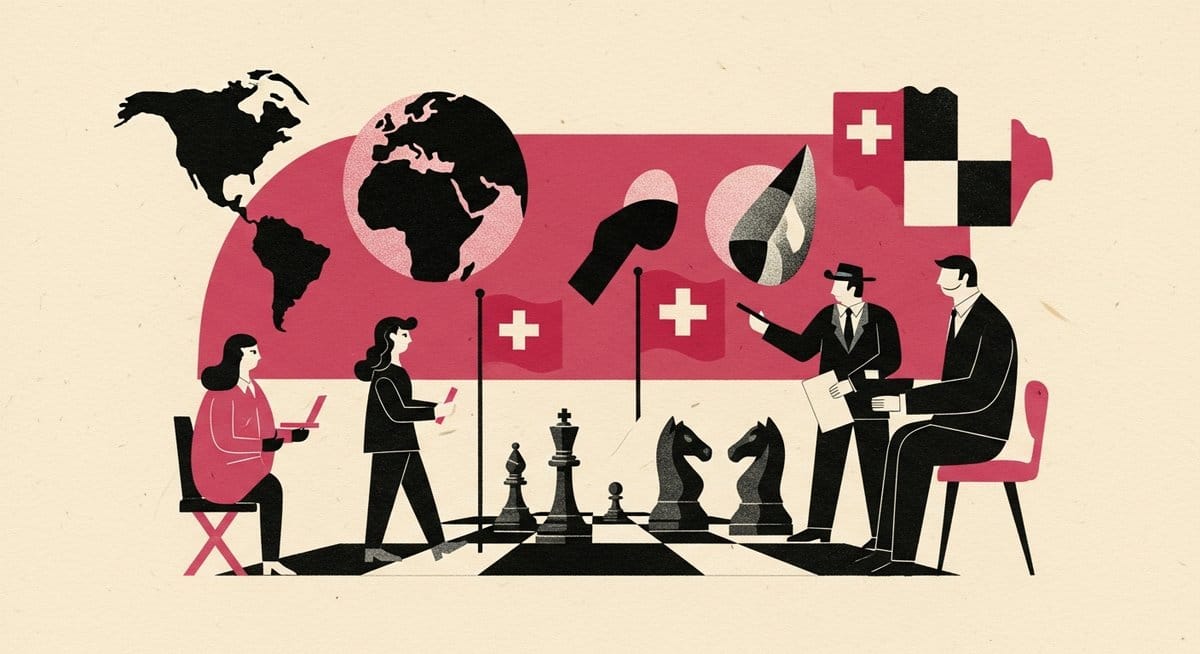 Ilustração editorial: Suíça vota neste domingo se adota teto de 10 milhões de habitantes