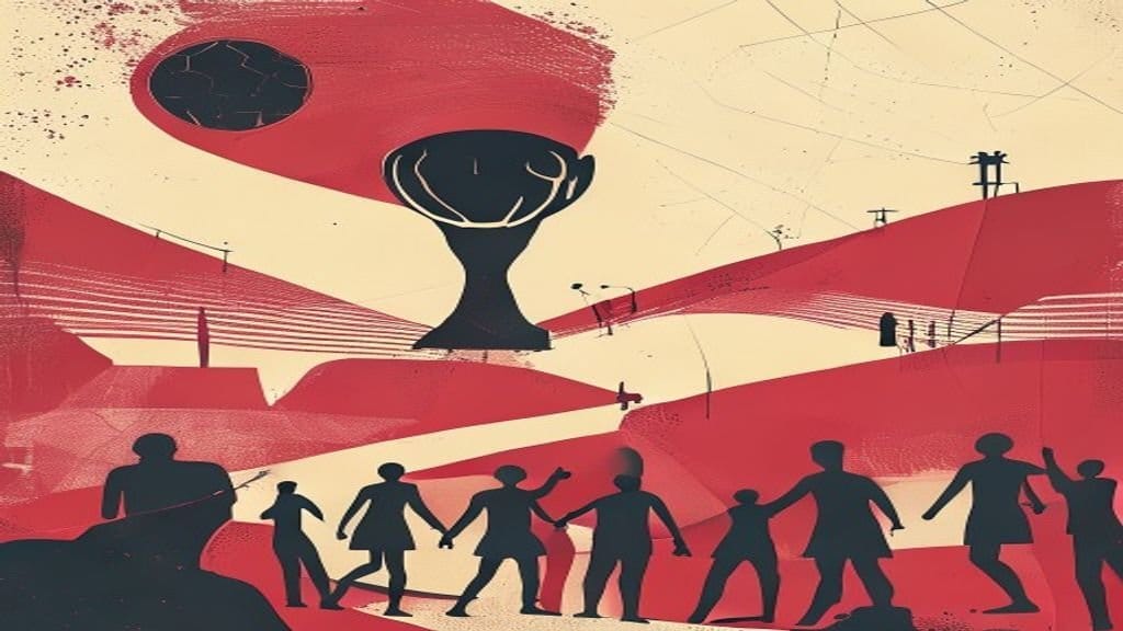 Ilustração editorial: Volante do Canadá quebra a perna contra o Catar em Copa