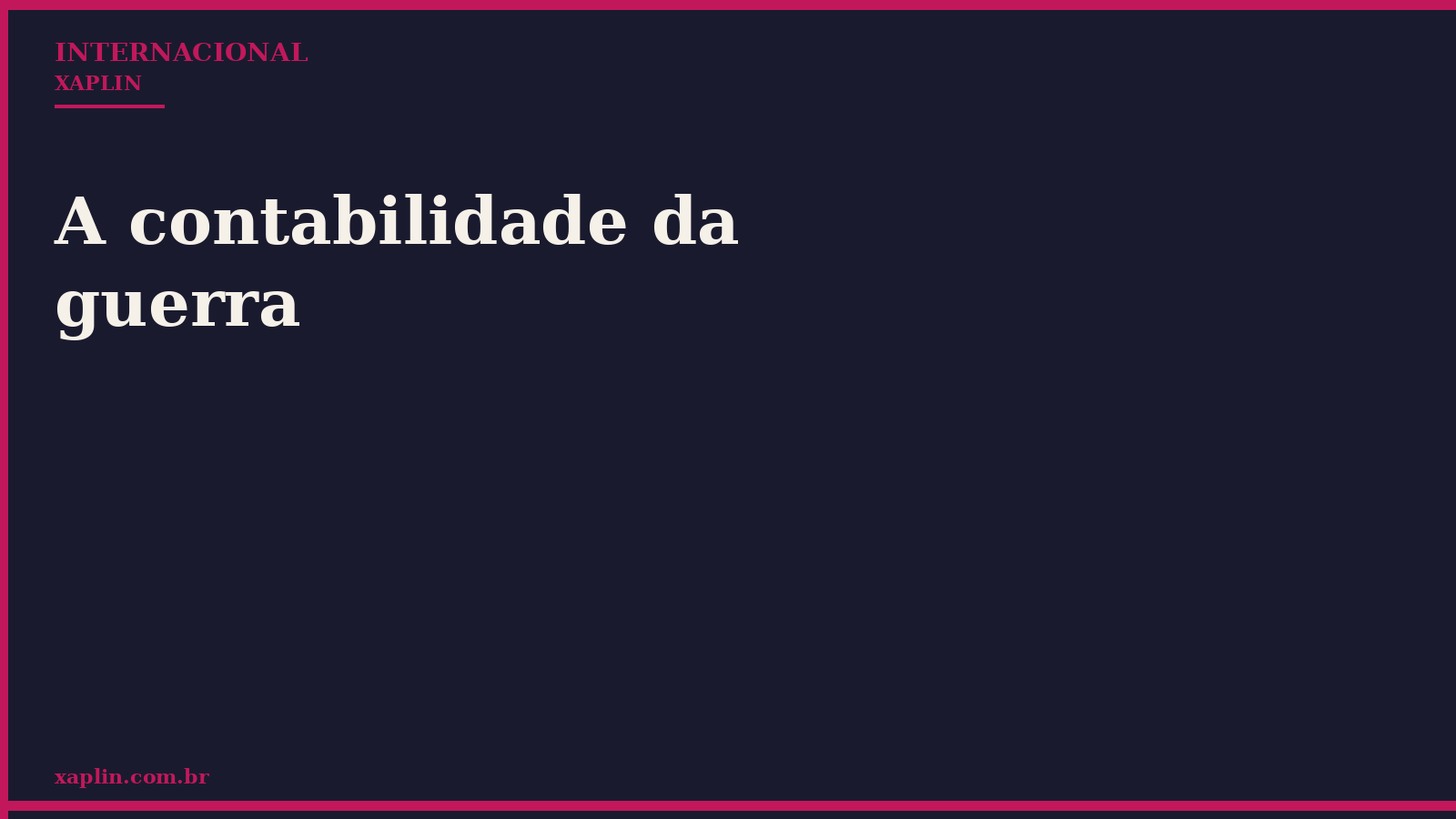 A contabilidade da guerra