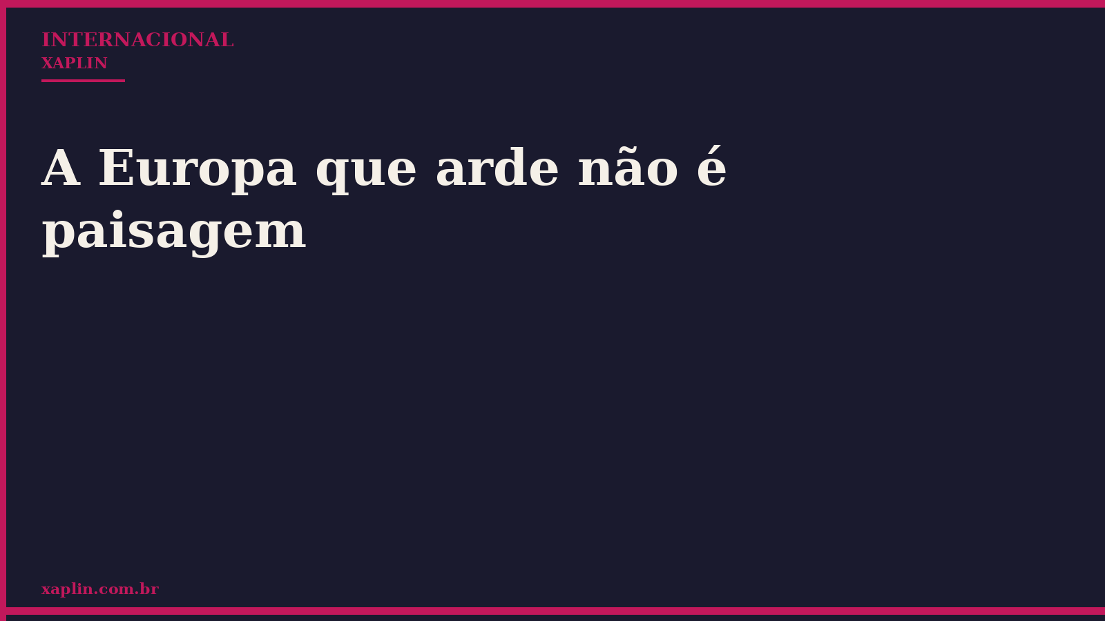 A Europa que arde não é paisagem
