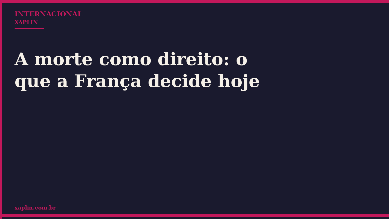 A morte como direito: o que a França decide hoje