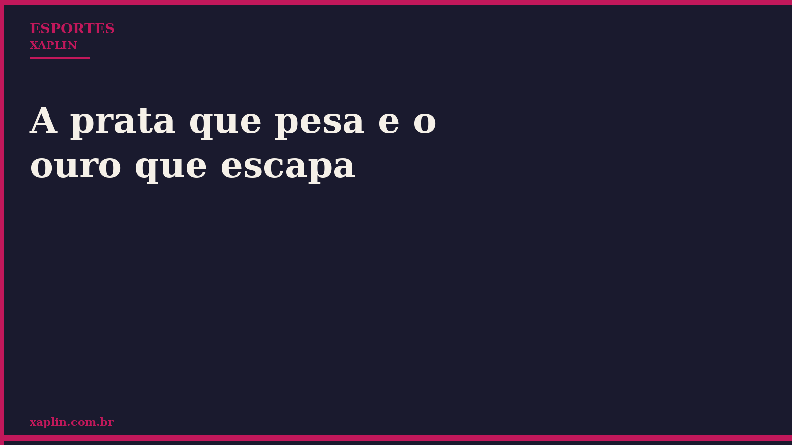 A prata que pesa e o ouro que escapa