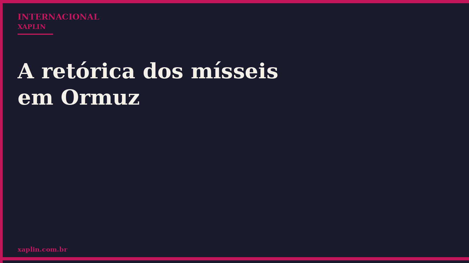 A retórica dos mísseis em Ormuz