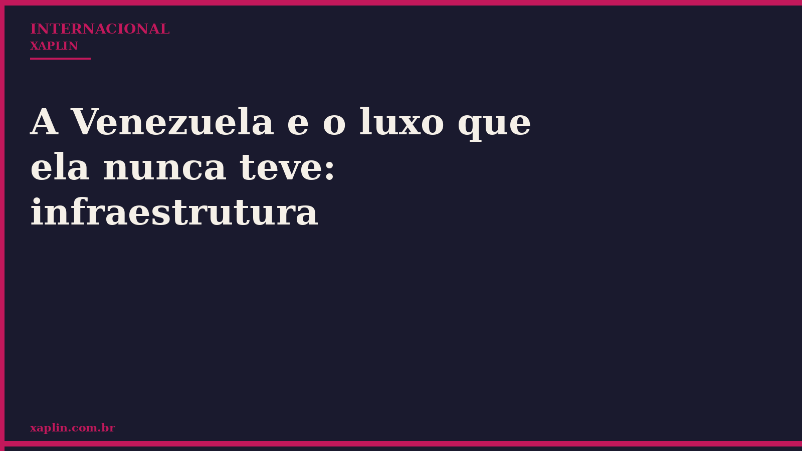 Venezuela enfrenta colapso de infraestrutura crítica