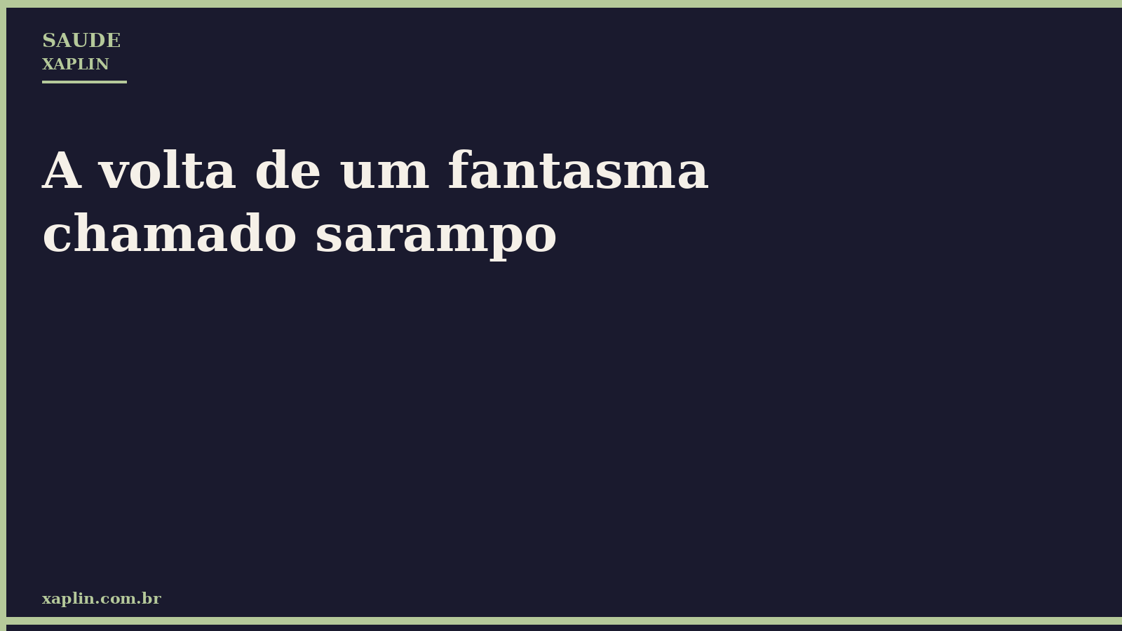 A volta de um fantasma chamado sarampo