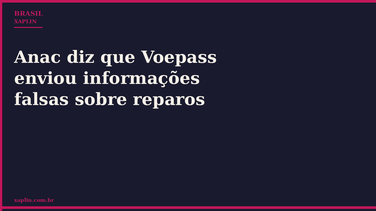 Anac diz que Voepass enviou informações falsas sobre reparos