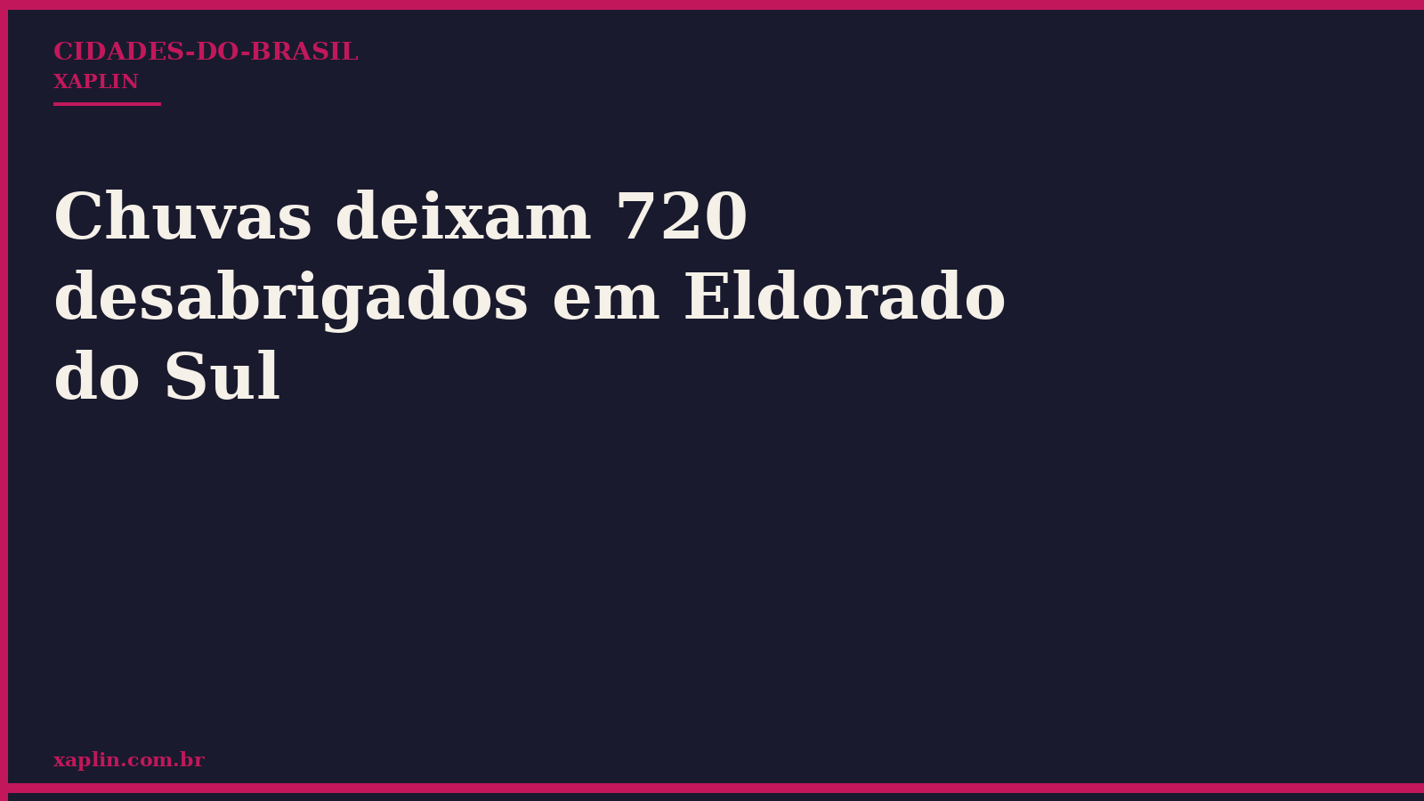Chuvas deixam 720 desabrigados em Eldorado do Sul