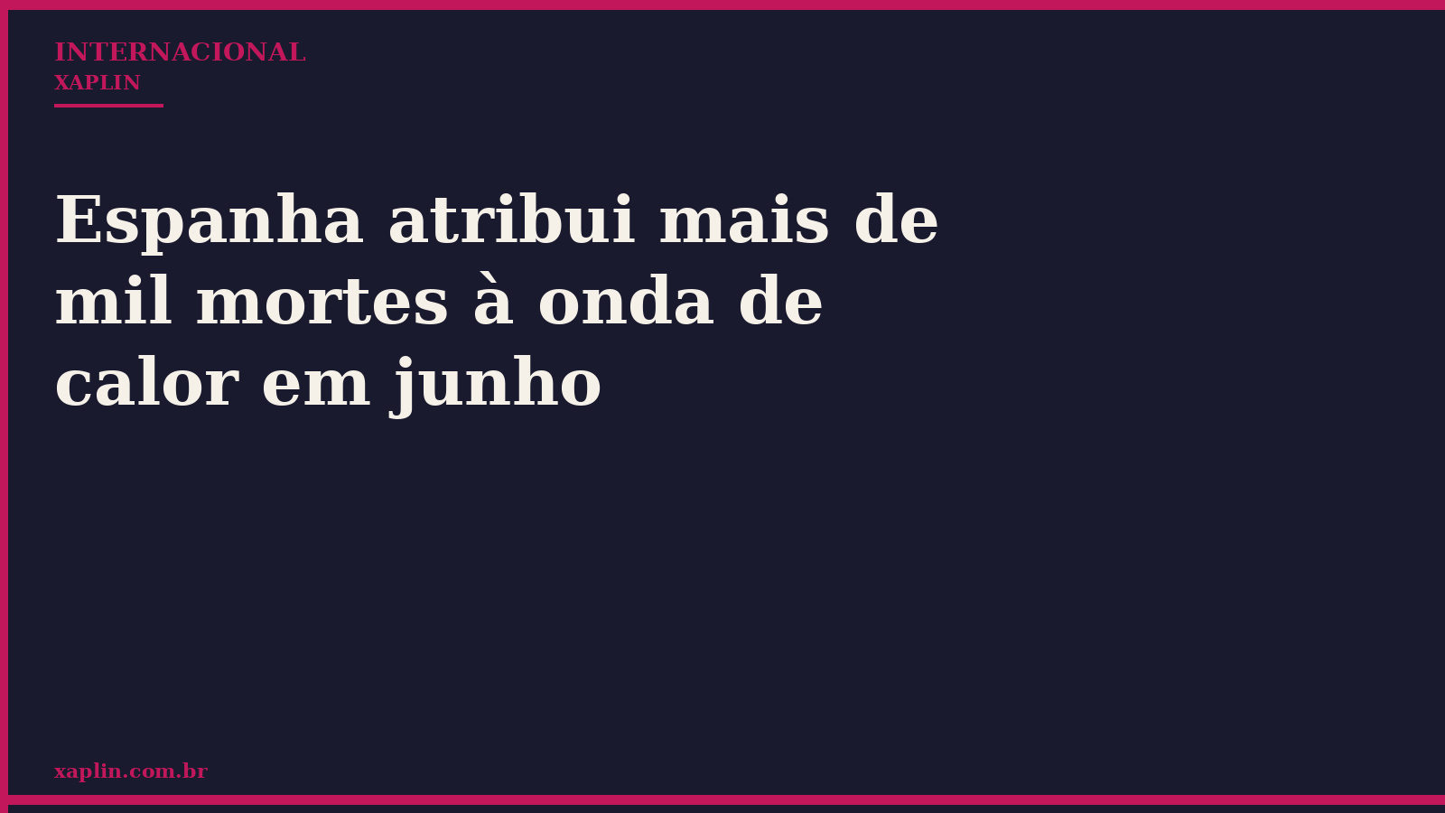 Espanha atribui mais de mil mortes à onda de calor em junho